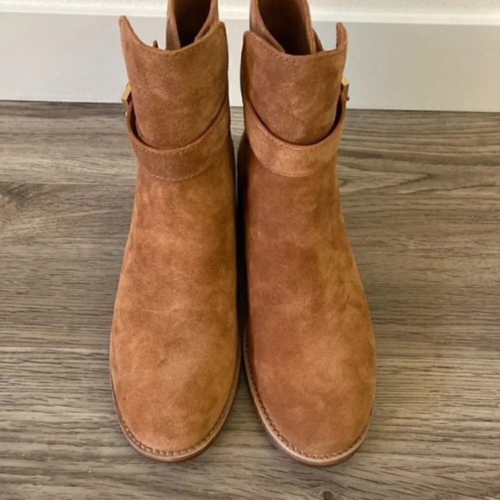 Tory Burch Brooke Ankle Suede Buckle Boot Size 7 NEW